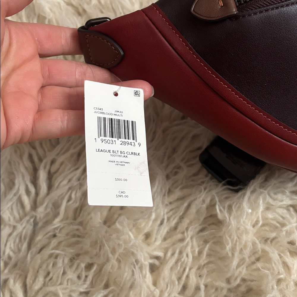 Coach Men's Burgundy and Red Leather Belt Bag - Picture 6 of 10
